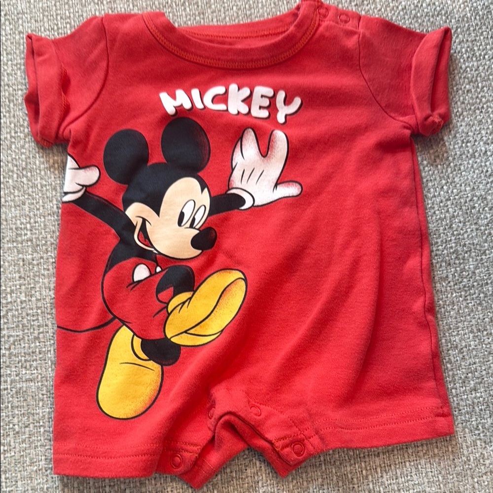 Disney Mickey Mouse Red Baby Romper